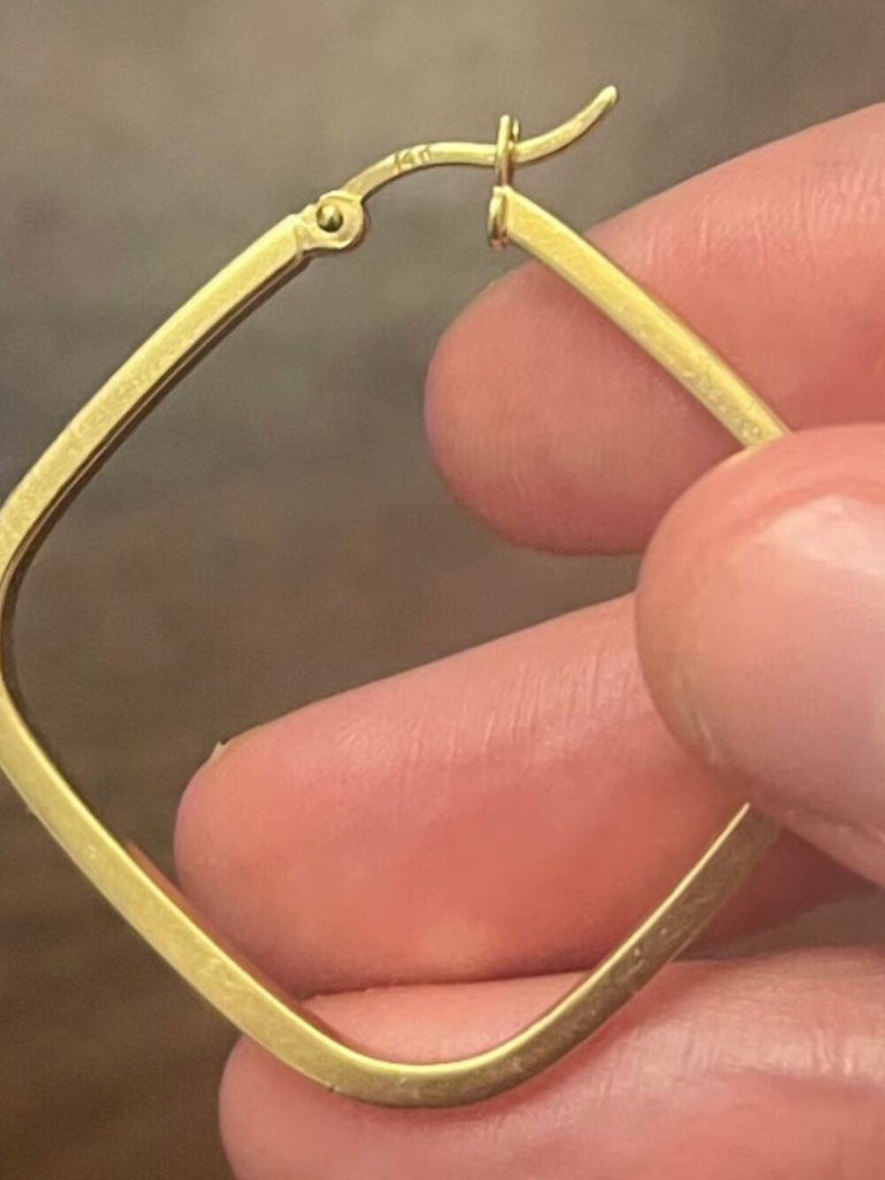 14kt Gold Diamond Hoop Earrings 4 grams - Picture 4 of 4